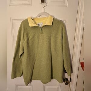 Epogee Vintage Green Quarter Zip XL Yellow Accenting Polyester